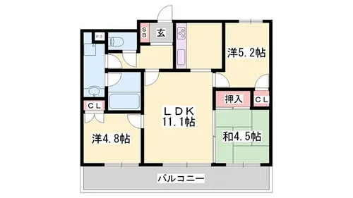 サンワプラザ大手前通【402号室】の間取り