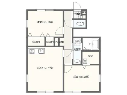 Hillcrest B【1階】の間取り