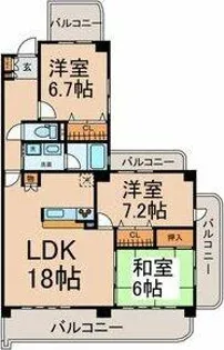 フォンテーヌ神山【5階】の間取り