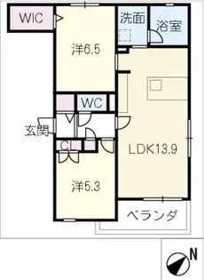 LUXRES 向山テラス【2階】の間取り