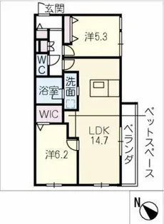 LUXRES 向山テラス【2階】の間取り