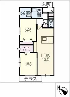 LUXRES 向山テラス【1階】の間取り