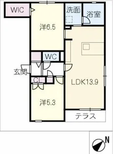 LUXRES 向山テラス【1階】の間取り