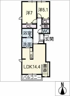 クレール春日井【2階】の間取り