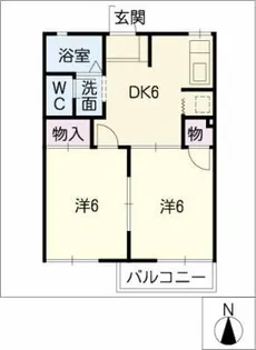 メゾン北浦【1階】の間取り