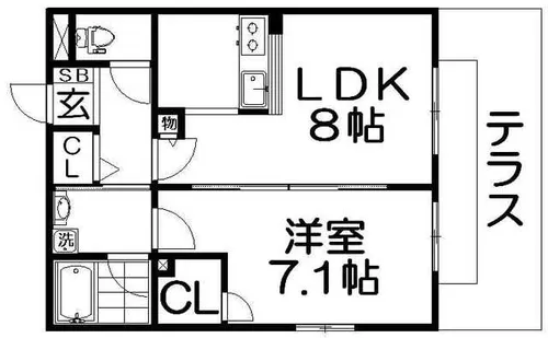 カーザフェリース【1階】の間取り
