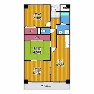 ウエストインヒルズ【1階】の間取り
