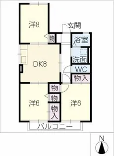 セジュール萩【2階】の間取り
