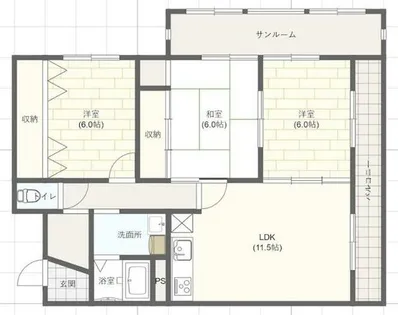 京口ハイツ【4階】の間取り