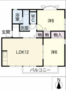 ハイツ コスモスB棟【2階】の間取り