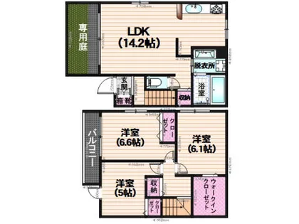 レジダンス井尻(A棟)【103号室】の間取り