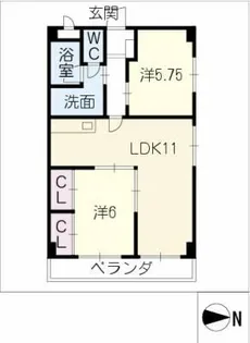 ライフ21SUWA【3階】の間取り
