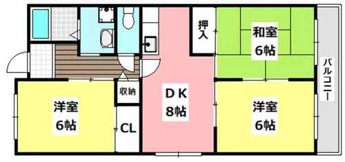 清栄ハイツ【303号室】の間取り