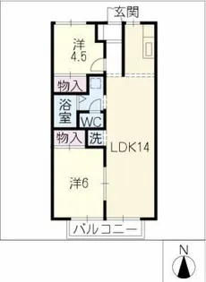 プレジールサクラ【1階】の間取り