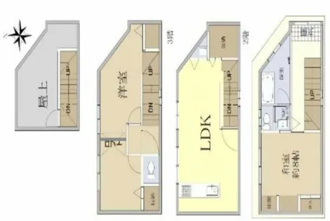 大阪府大阪市住吉区万代6丁目【一戸建】の間取り