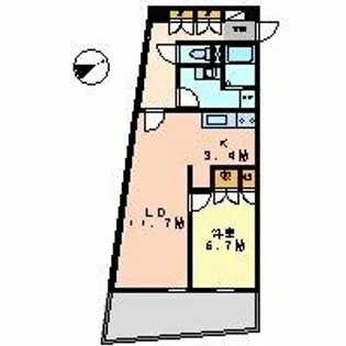 セイント橘【8階】の間取り