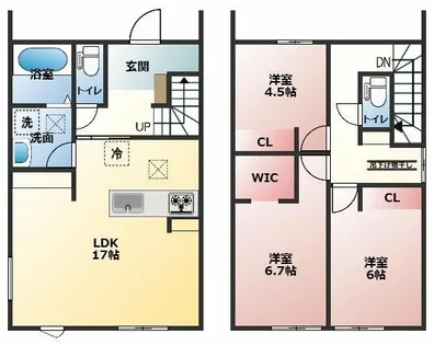 愛知県豊橋市下地町字門【一戸建】の間取り