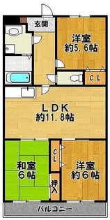 サンシャイン西山【206号室】の間取り