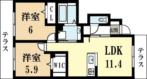 リオ グランデ【1階】の間取り