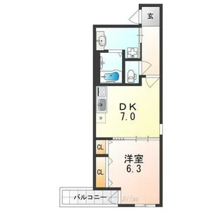 フジパレス春木駅北Ⅱ番館【1階】の間取り