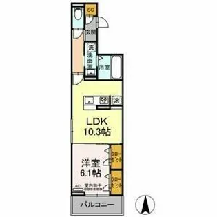 セレスティア助光 D棟【2階】の間取り