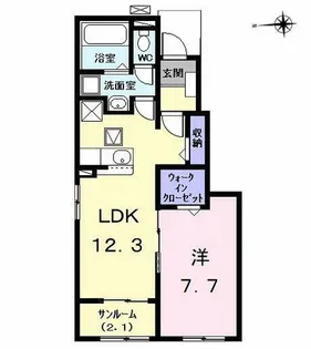 ガーデン ハイツ ハトリⅠ【1階】の間取り