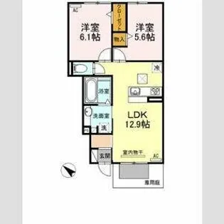 セジュールマルヤマ Ⅱ番館【1階】の間取り