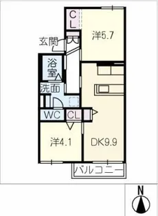 アザレアヒルズ【2階】の間取り