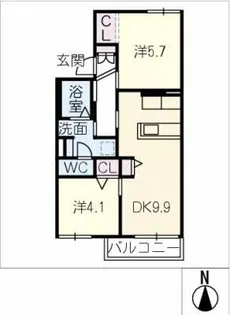 アザレアヒルズ【2階】の間取り