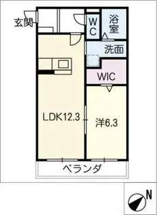 スカイハート【1階】の間取り