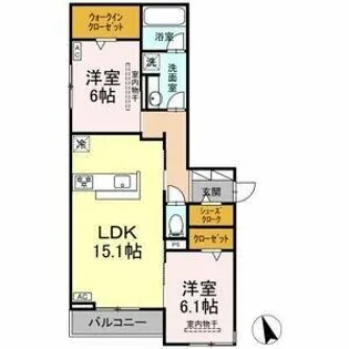シングレイス【2階】の間取り