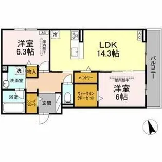 シングレイス【2階】の間取り