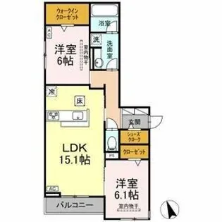 シングレイス【1階】の間取り