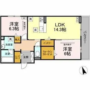 シングレイス【1階】の間取り