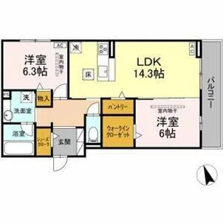 シングレイス【1階】の間取り