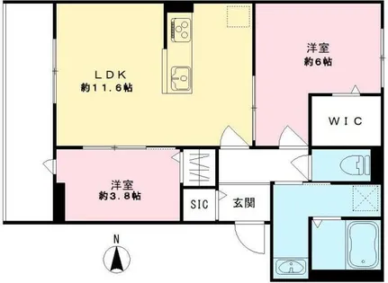 メゾン ド アヴェル Ⅵ【201号室】の間取り