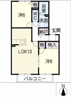 セレーネ桜井【1階】の間取り