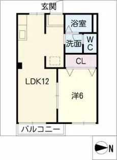 グローリー岩倉【1階】の間取り