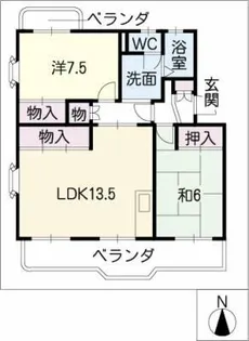 グリーンパーク城東【2階】の間取り