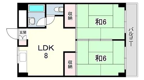 サンコート芦屋【1階】の間取り