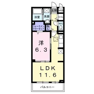 ルーチェ 野洲市妙光寺【2階】の間取り
