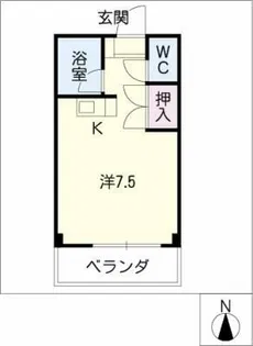 メゾンテンプル【2階】の間取り