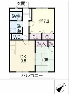 アーバン蓑川【1階】の間取り