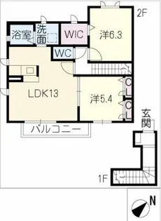 クローバーハウス【2階】の間取り