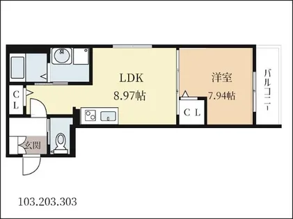 KTIレジデンス伊勢田【3階】の間取り