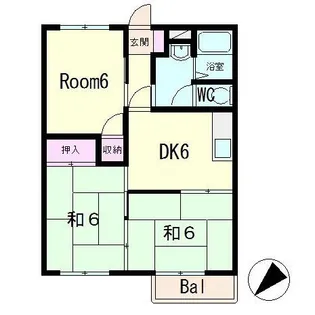 ヴィラ・ド・レステA棟【2階】の間取り