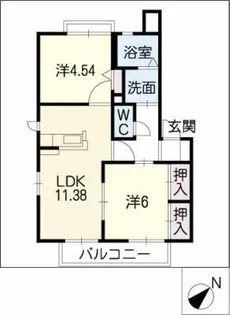 エクセルD棟【2階】の間取り