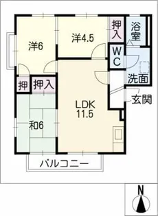 サンヴェール三好ヶ丘A【1階】の間取り