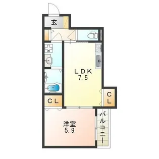 クリエオーレ照ケ丘Ⅱ【1階】の間取り