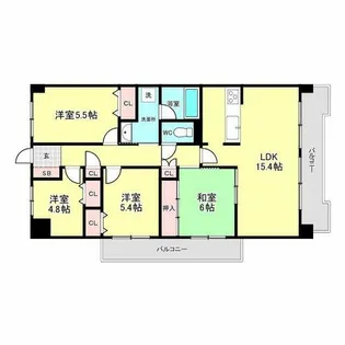 CASSIA南住吉【1階】の間取り